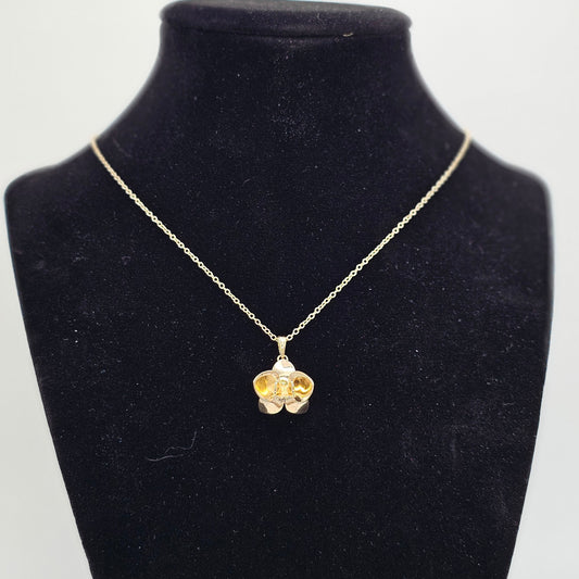 Gold Orchid Pendant