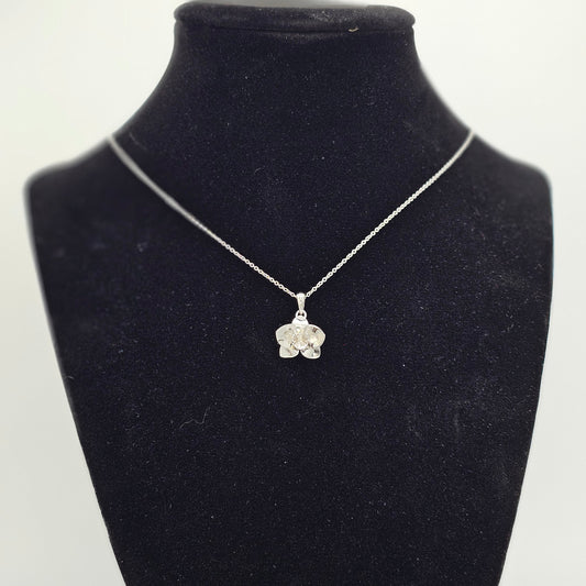 Small Platinum Orchid Pendant